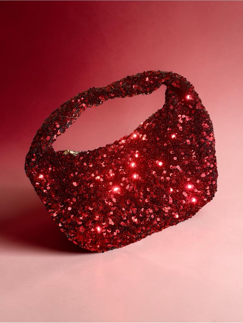 Anthropologie Paillette Sequin Crescent Bag
